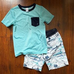 Gymboree Rash Guard and Swim Trunk Set